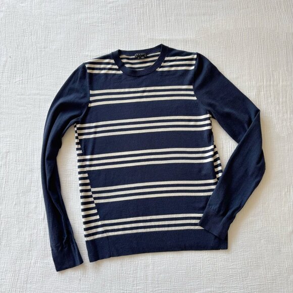 Theory wool sweater striped white blue - Picture 2 of 9